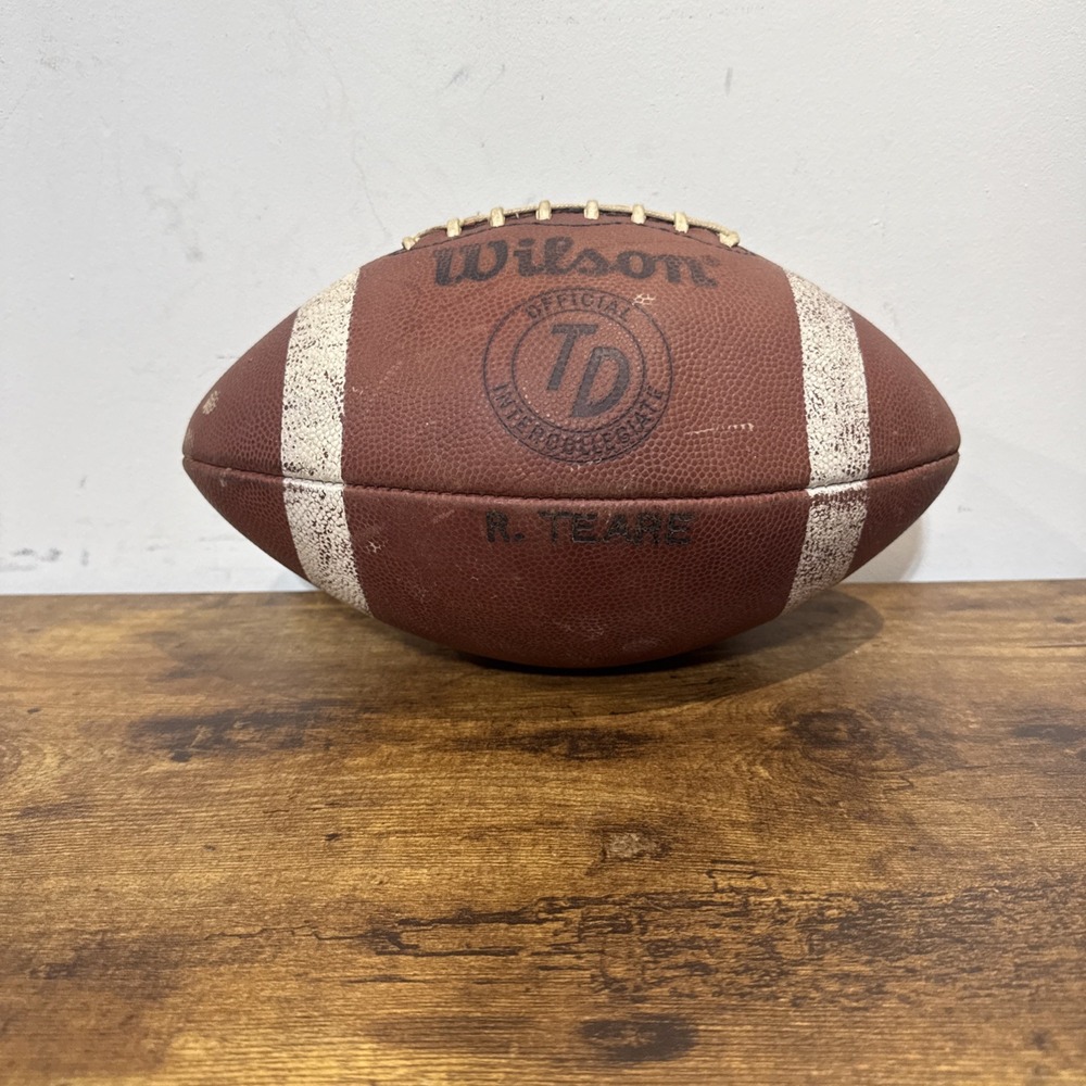 Vtg Wilson TD Official Intercollegiate Leather Football "Boomer"